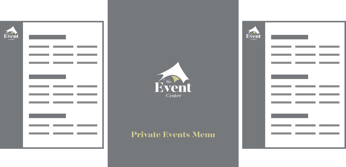 A preview of the private events menu
